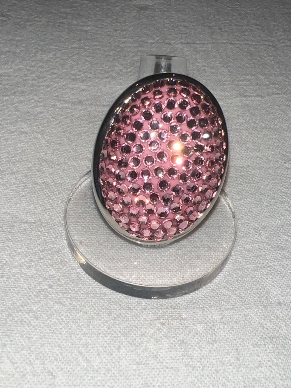 Tarina Tarantino Pink Crystal Oval Cocktail Ring
